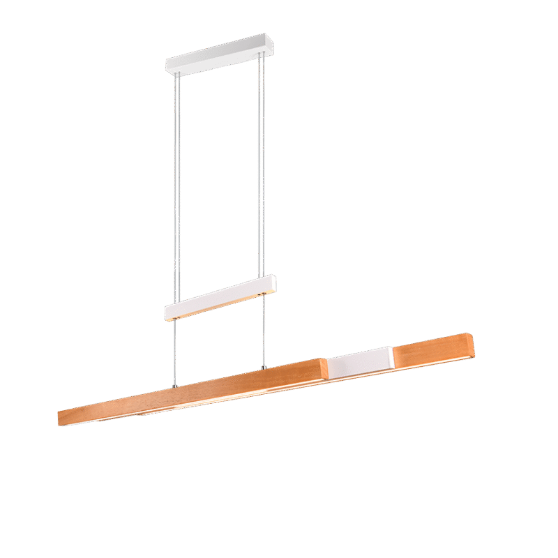 Rippuv valgusti LED matt valge/puit