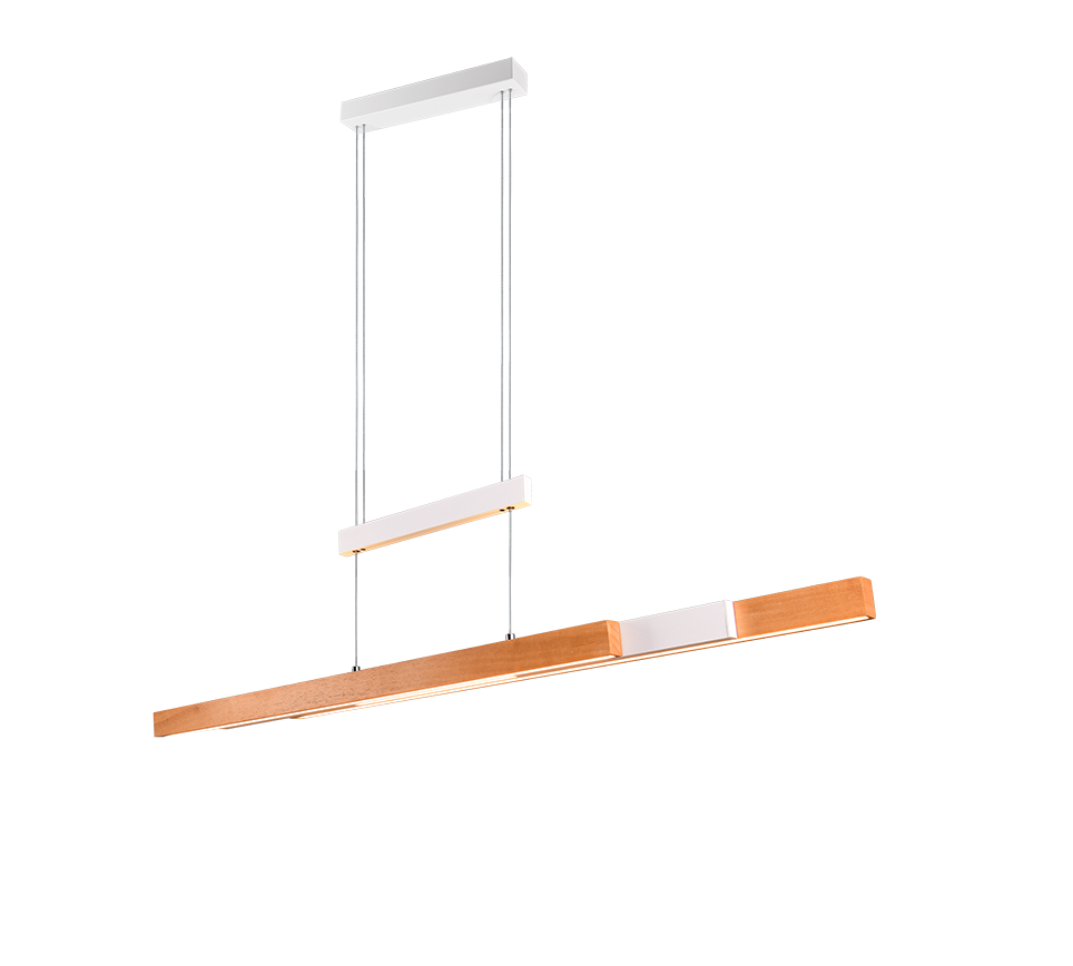 Rippuv valgusti LED matt valge/puit