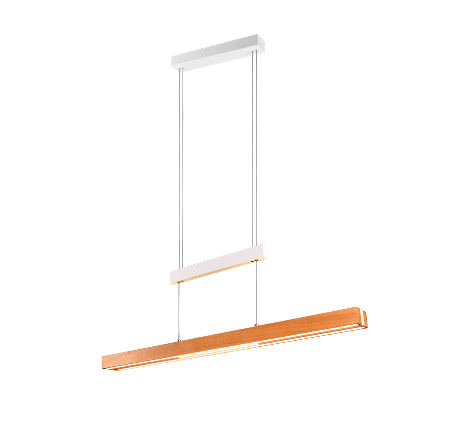 Rippuv valgusti LED matt valge/puit - Image 4