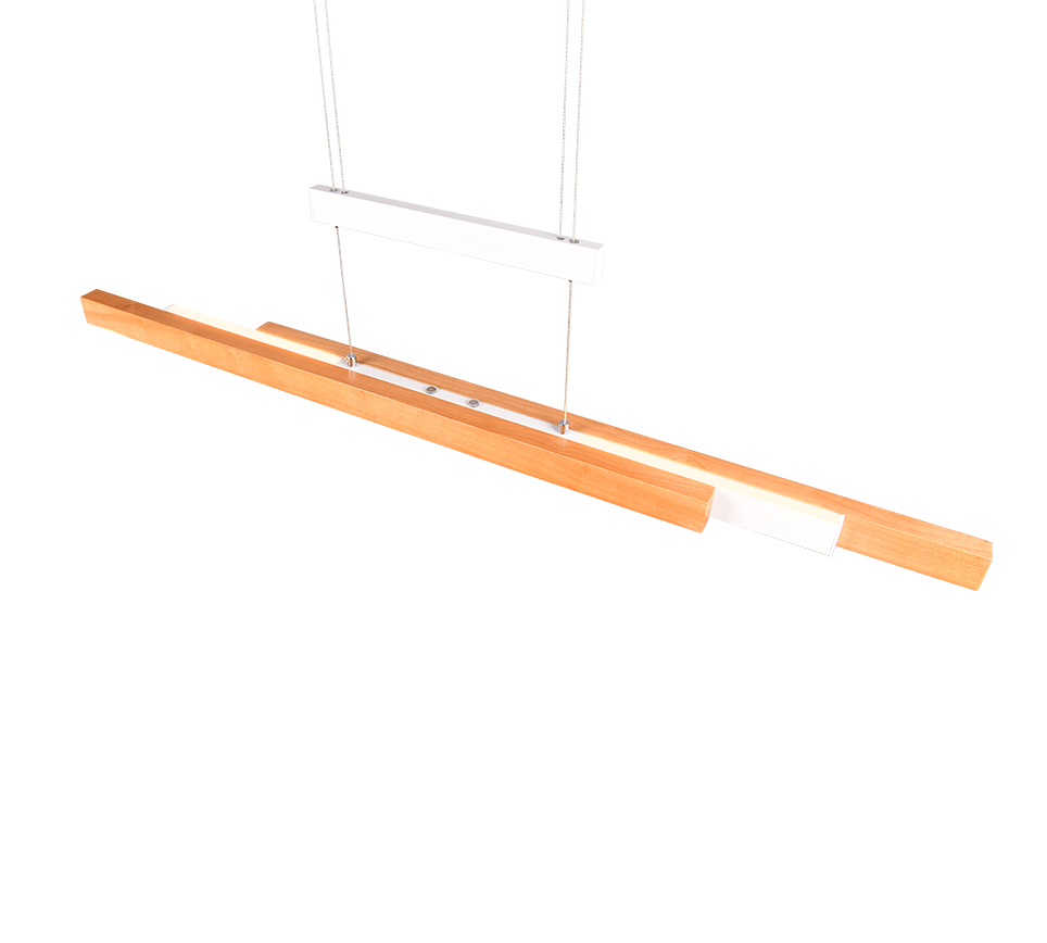 Rippuv valgusti LED matt valge/puit - Image 9