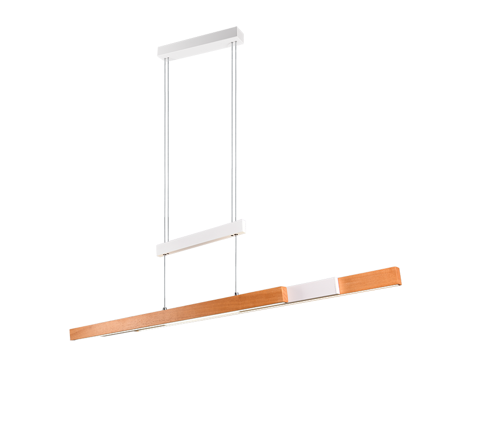 Rippuv valgusti LED matt valge/puit - Image 10