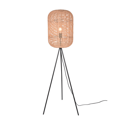 Rippuv valgusti E27 matt must/sisal