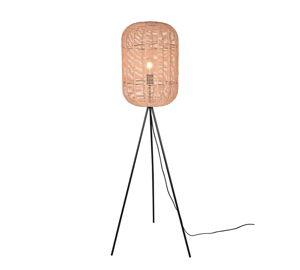 Rippuv valgusti E27 matt must/sisal