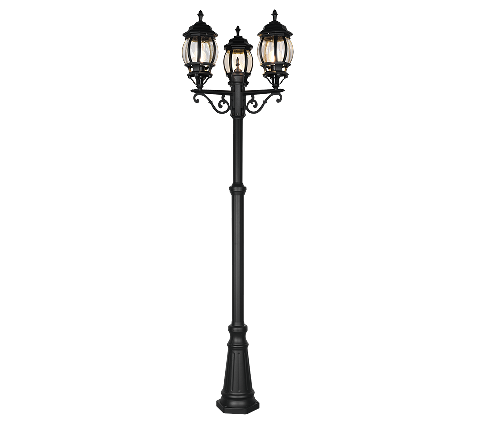 Elvo põrandalamp 3 tk 240 cm E27 matt must