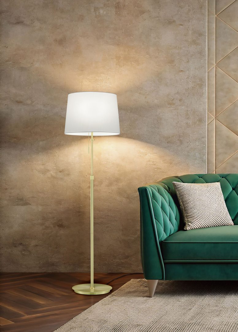 Lyon põrandavalgusti 3xE27 matt messing - Image 2