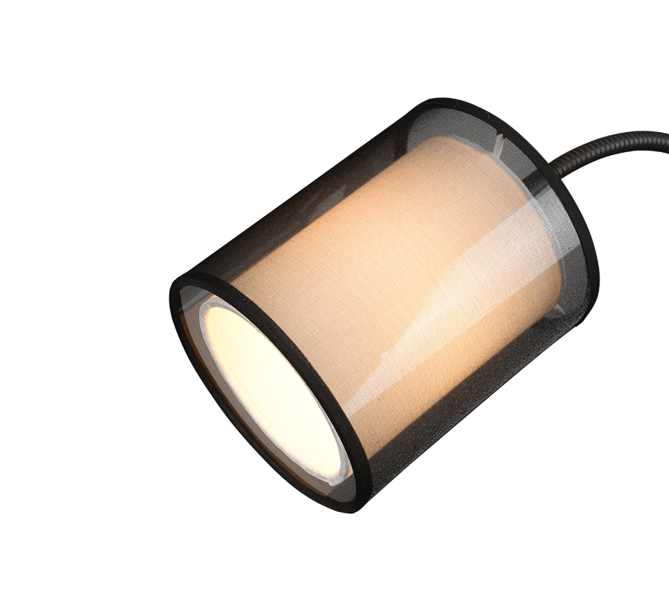 Burton põrandavalgusti lugemisvalgusega E27+E14 must matte - Image 3