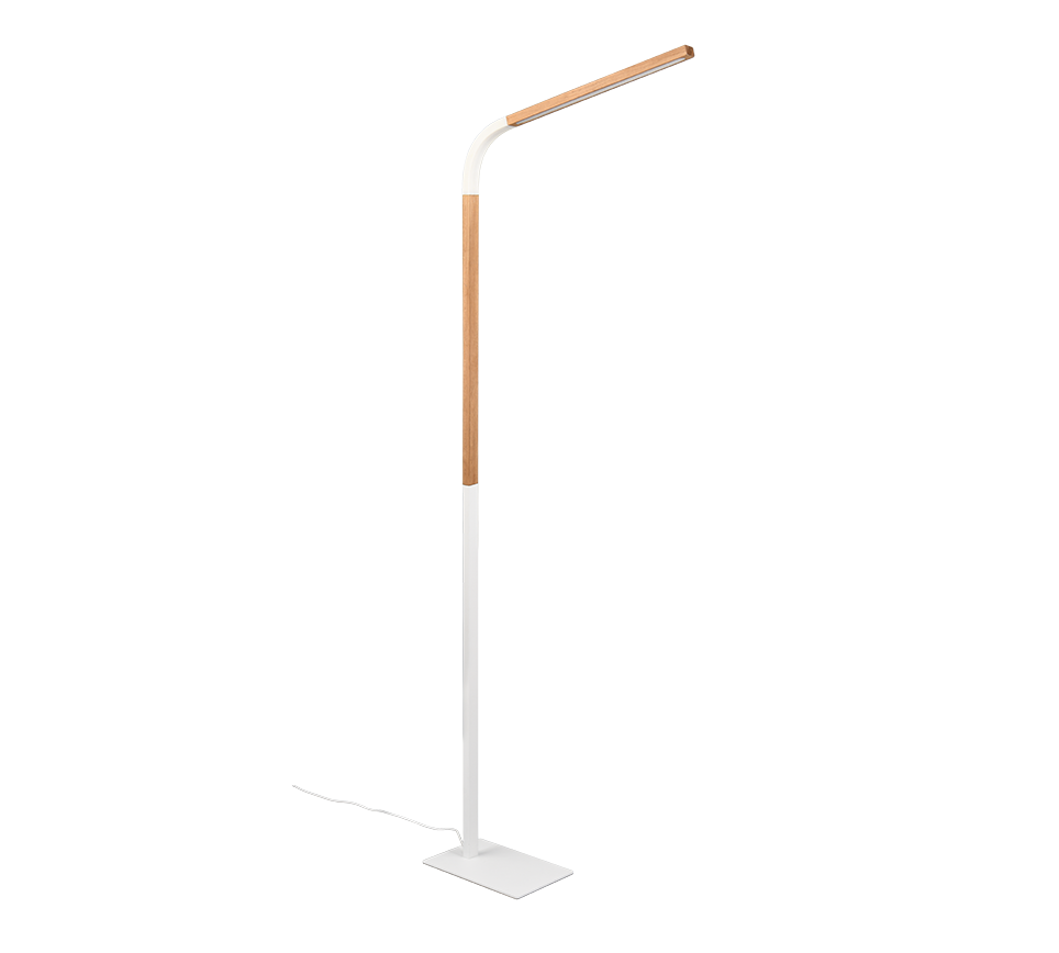 Norris LED põrandavalgusti matt valge/puit - Image 4