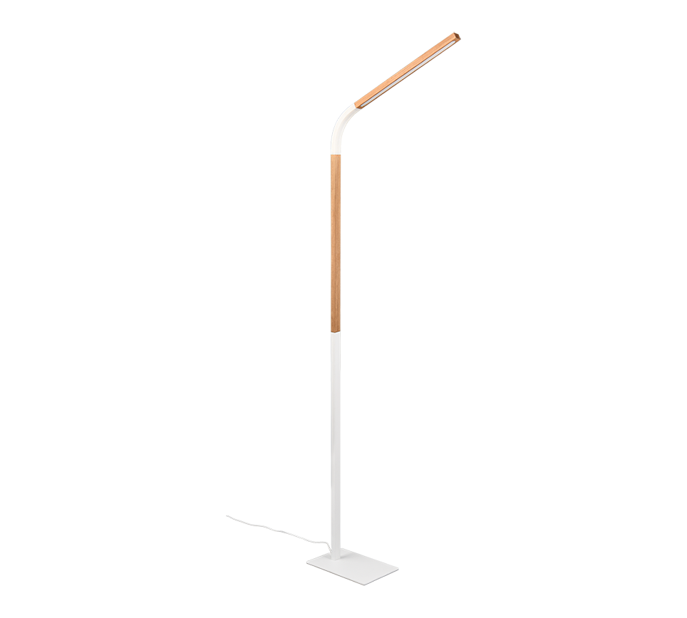 Norris LED põrandavalgusti matt valge/puit - Image 5