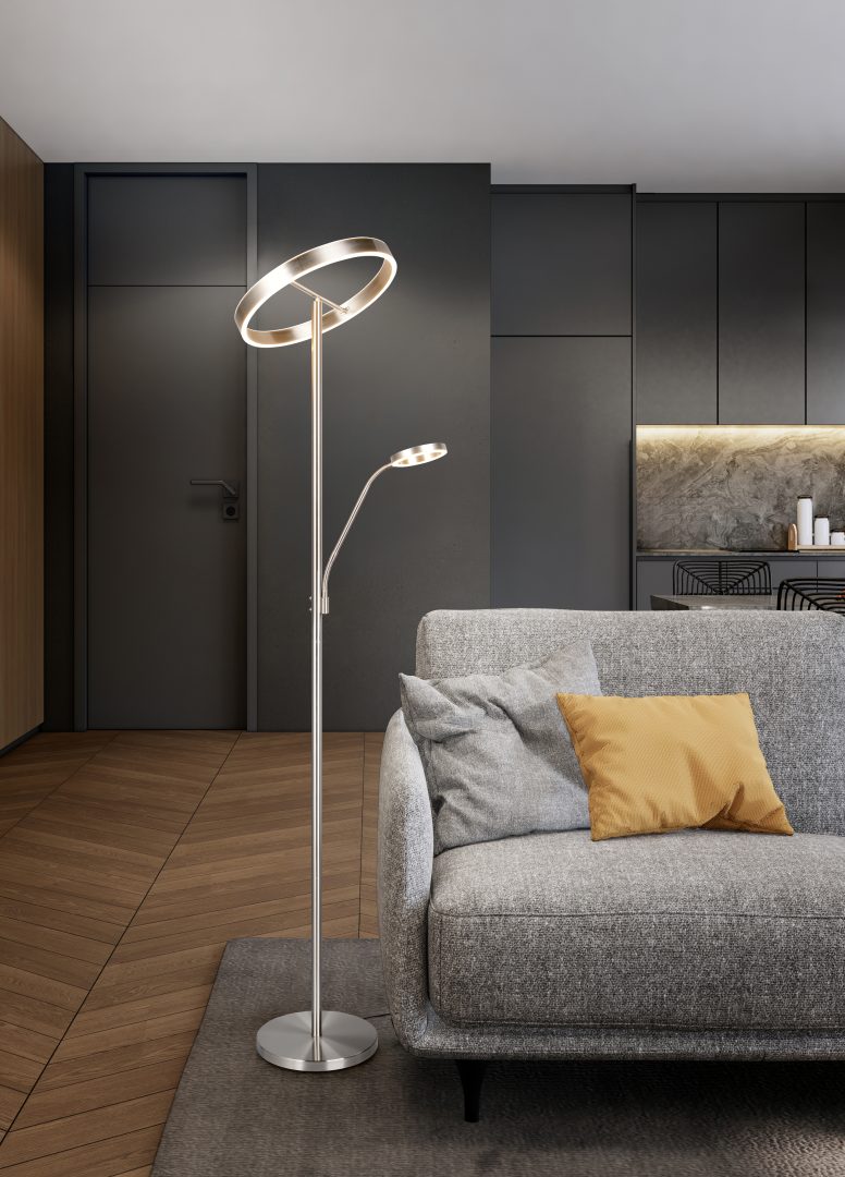 Hõbedane LED põrandavalgusti lugemisvalgusega - Image 2