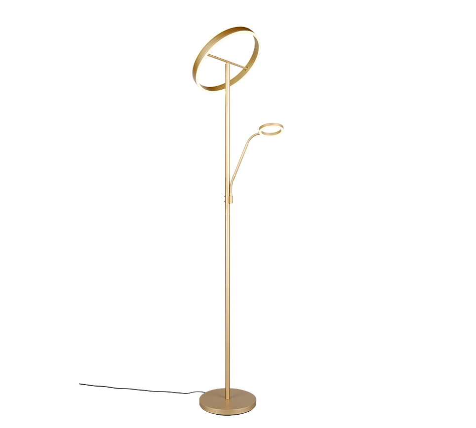 Willis LED põrandavalgusti lugemisvalgusega kuldne - Image 2