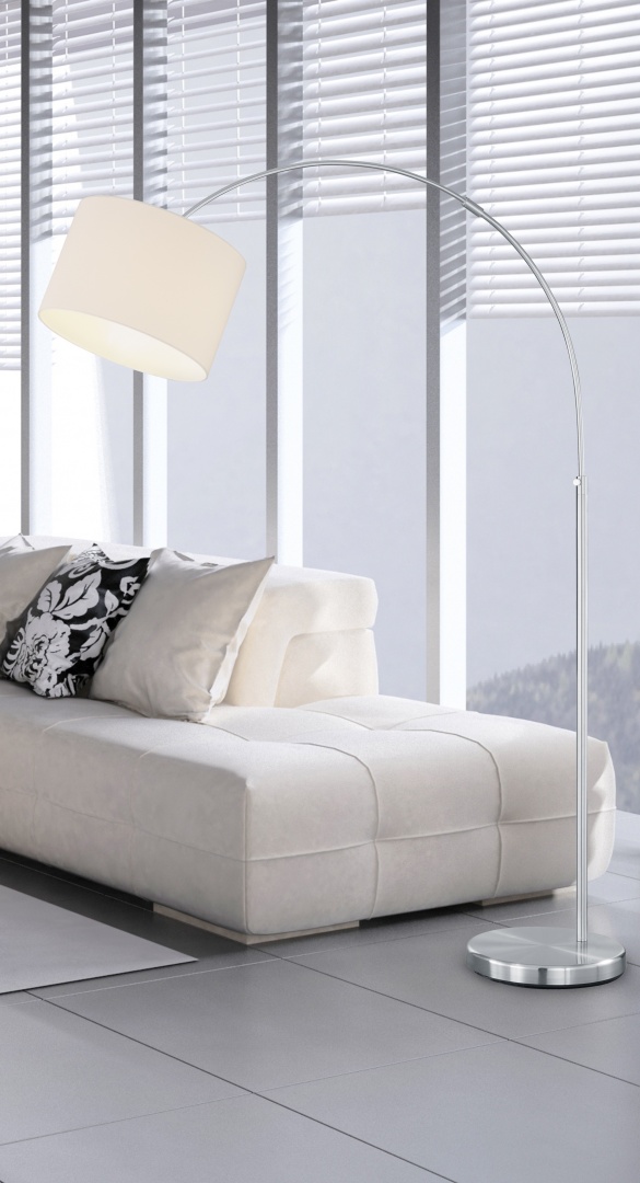 Hotelli põrandavalgusti kõver E27 valge - Image 2