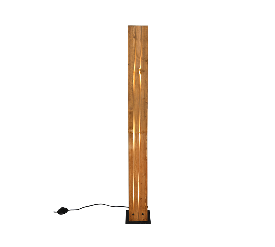 Karuni põrandavalgusti 3xE27 matt must/puit - Image 3