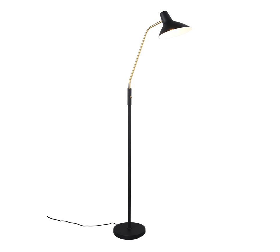 Rippuv valgusti E27 matt must/matt messing