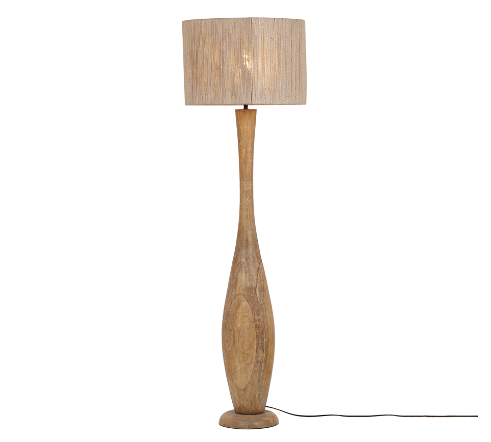 Toba põrandavalgusti E27 puit/beez - Image 3