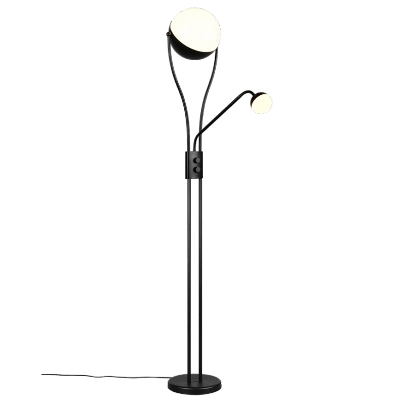 LED põrandavalgusti must koos lugemisvalgusega