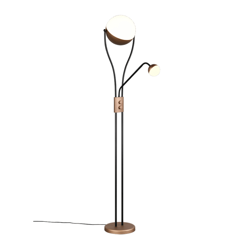 Chris LED põrandavalgusti kohvi pruun koos lugemisvalgusega