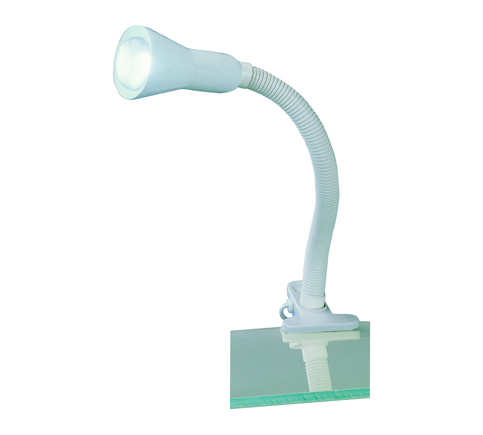 Flexo laualamp klipp E14 valge