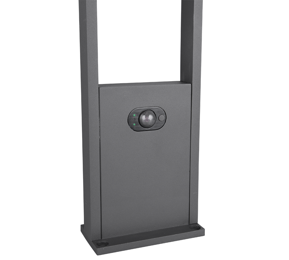 Malawi hübriidne päikese LED post 60 cm antratsiit laaditav liikumis- ja hämarusandur - Image 2