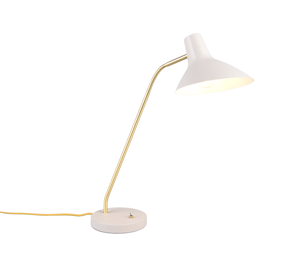 Rippuv laualamp E27 soe hall/matt messing