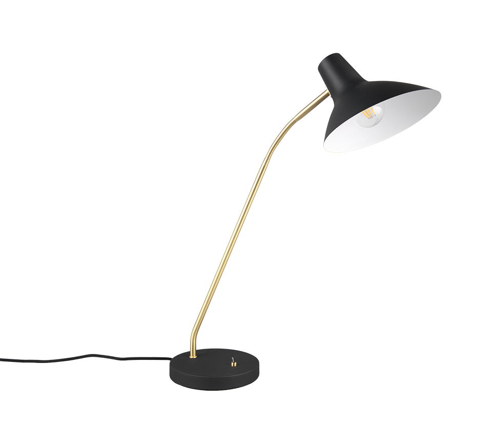 Rippuv laualamp E27 matt must/matt messing - Image 8