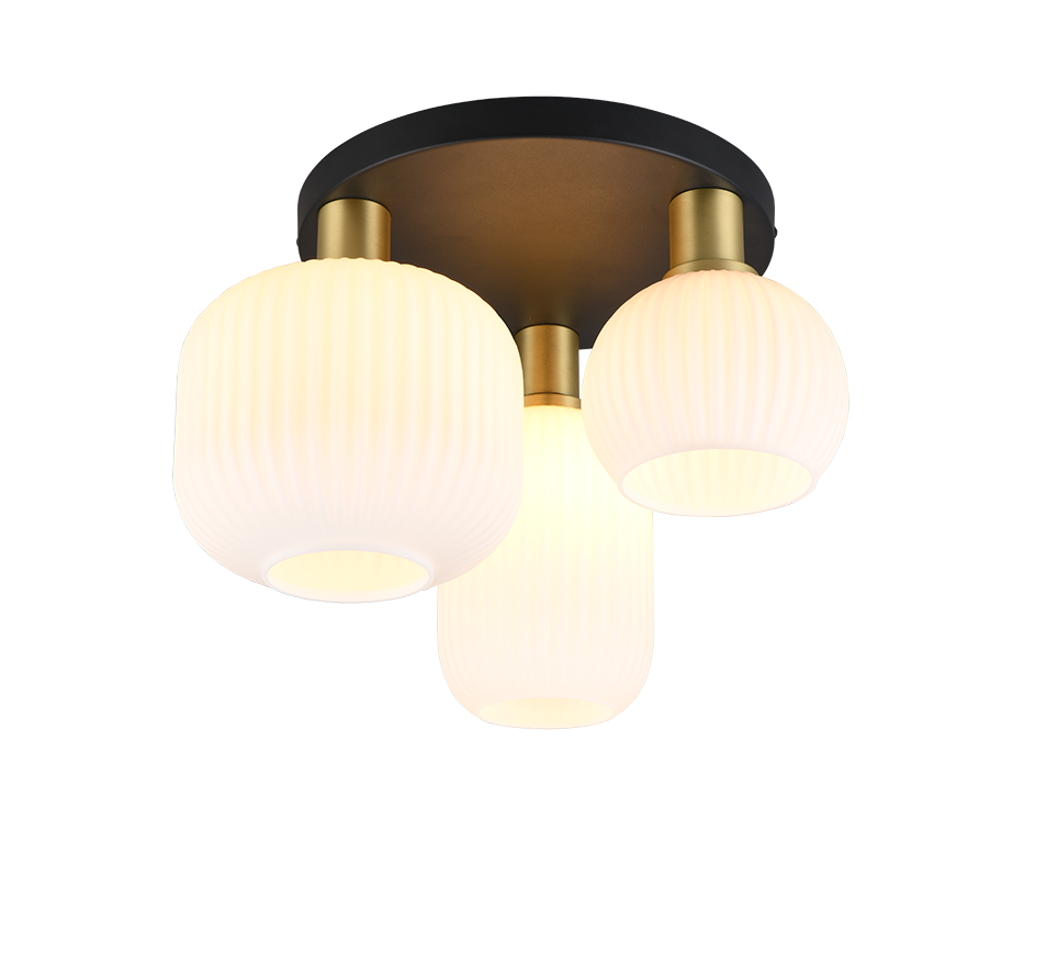 Laevalgusti 3-osaline E27 matt messing/valge - Image 2