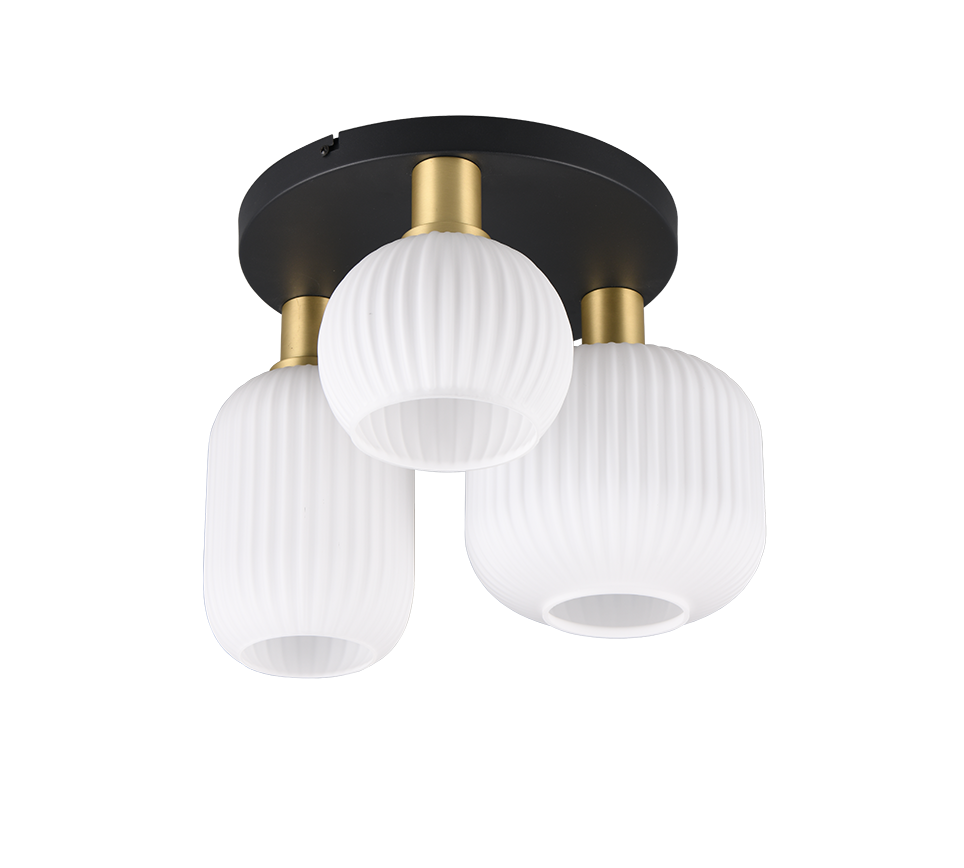 Laevalgusti 3-osaline E27 matt messing/valge - Image 4