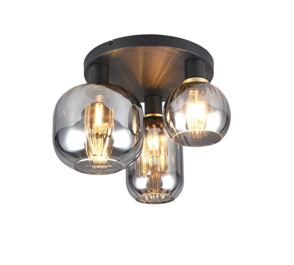 Laevalgusti 3-osaline E27 matt must/hõbedane - Image 2