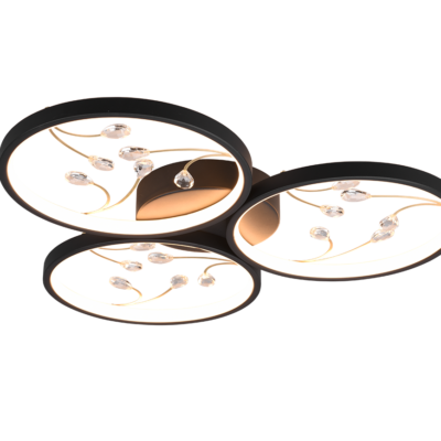 Laevalgusti Groovy LED 3 tk matt must/kuld