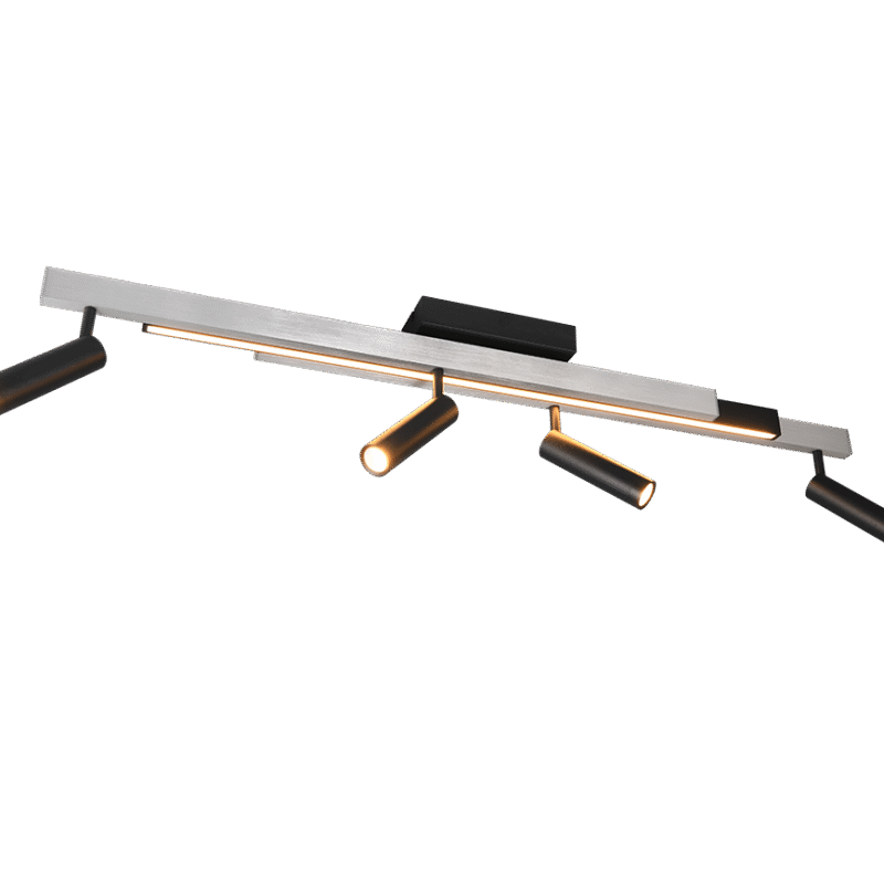 Kohtvalgusti Zeno 4 tk harjatud alumiinium/matt must