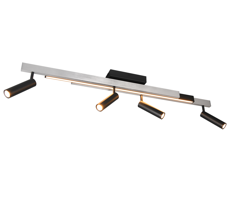 Kohtvalgusti Zeno 4 tk harjatud alumiinium/matt must