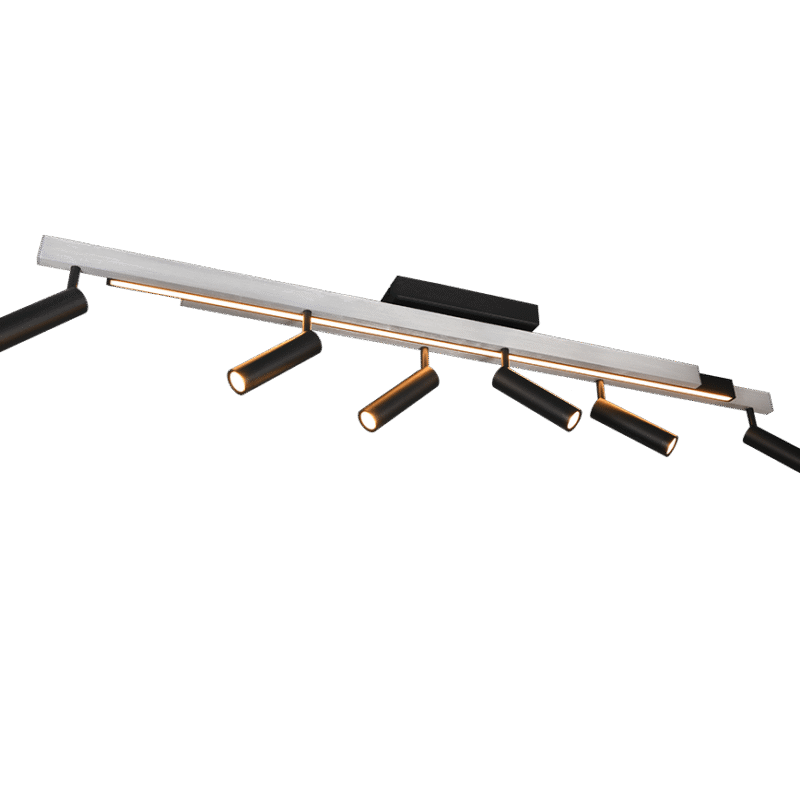 Kohtvalgusti Zeno 6 tk harjatud alumiinium/matt must