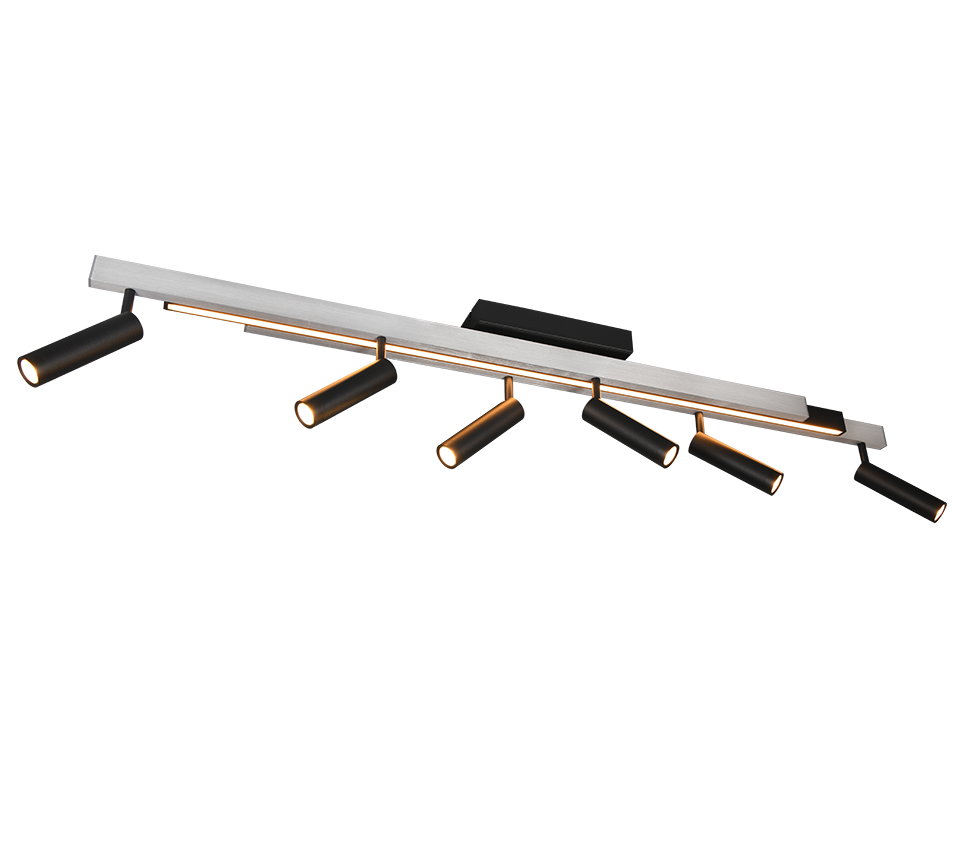 Kohtvalgusti Zeno 6 tk harjatud alumiinium/matt must