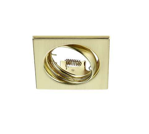 Süvistatav kohtvalgusti GU10 matt messing ruudukujuline - Image 2