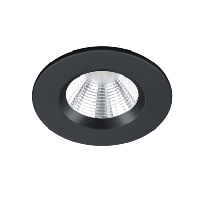 Süvistatav LED kohtvalgusti IP65 must ümmargune
