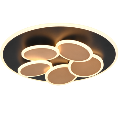 Mandala LED laevalgusti matt must/kuld