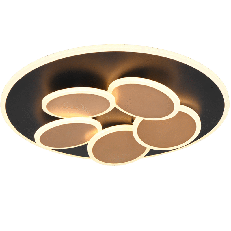 Mandala LED laevalgusti matt must/kuld