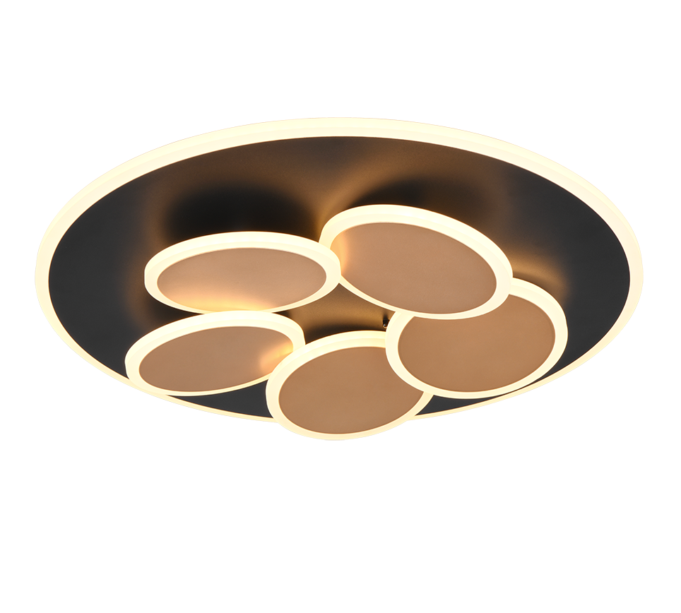 Mandala LED laevalgusti matt must/kuld