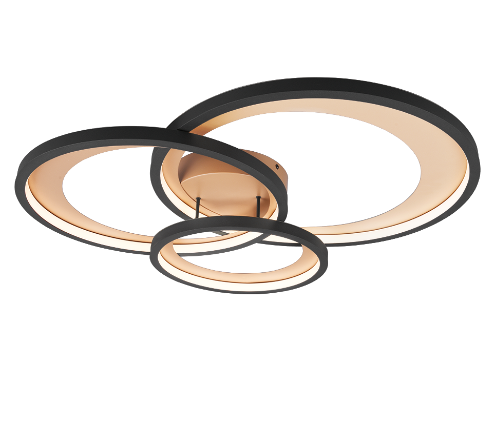 Granada LED laevalgusti 3 tk 71 cm matt must/kuld