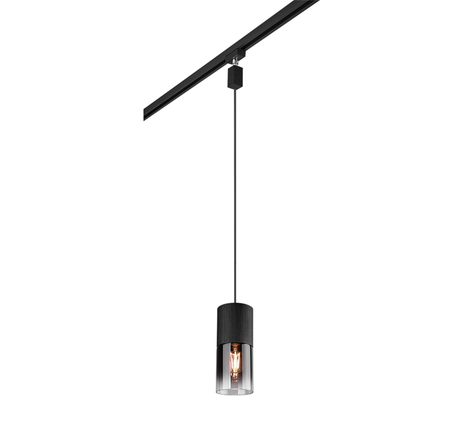 Rippuv valgusti 1 tk E27 must matte