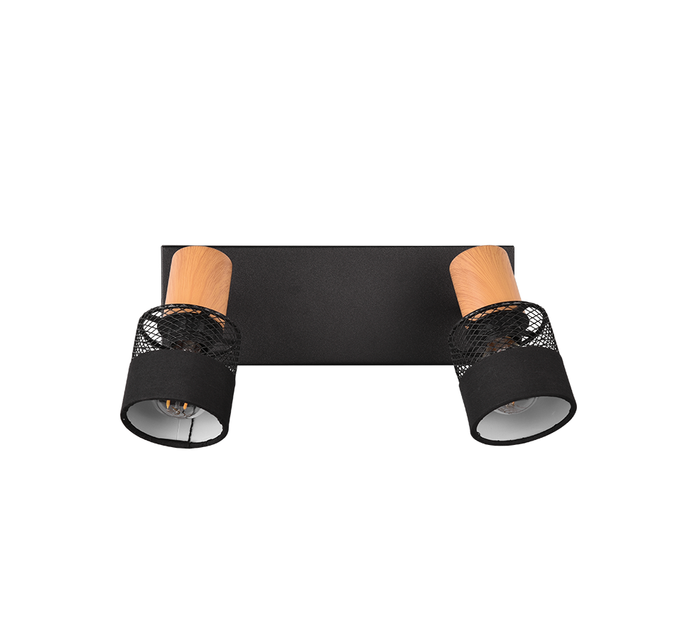 Kohtvalgusti 2 tk E14 matt must/puit - Image 4