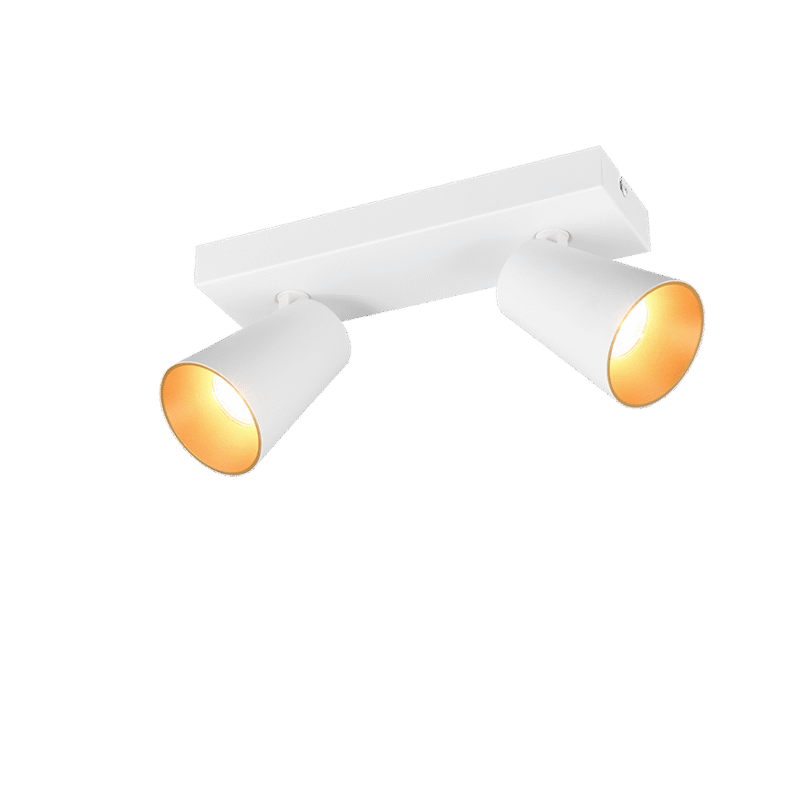 Kohtvalgusti 2 tk GU10 matt valge/kuld