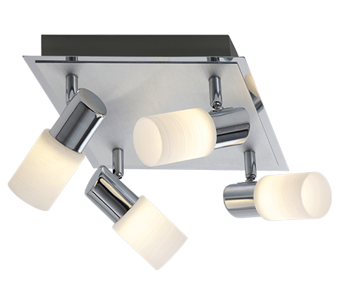 Kohtvalgusti LED 4 tk ruudukujuline hõbedane