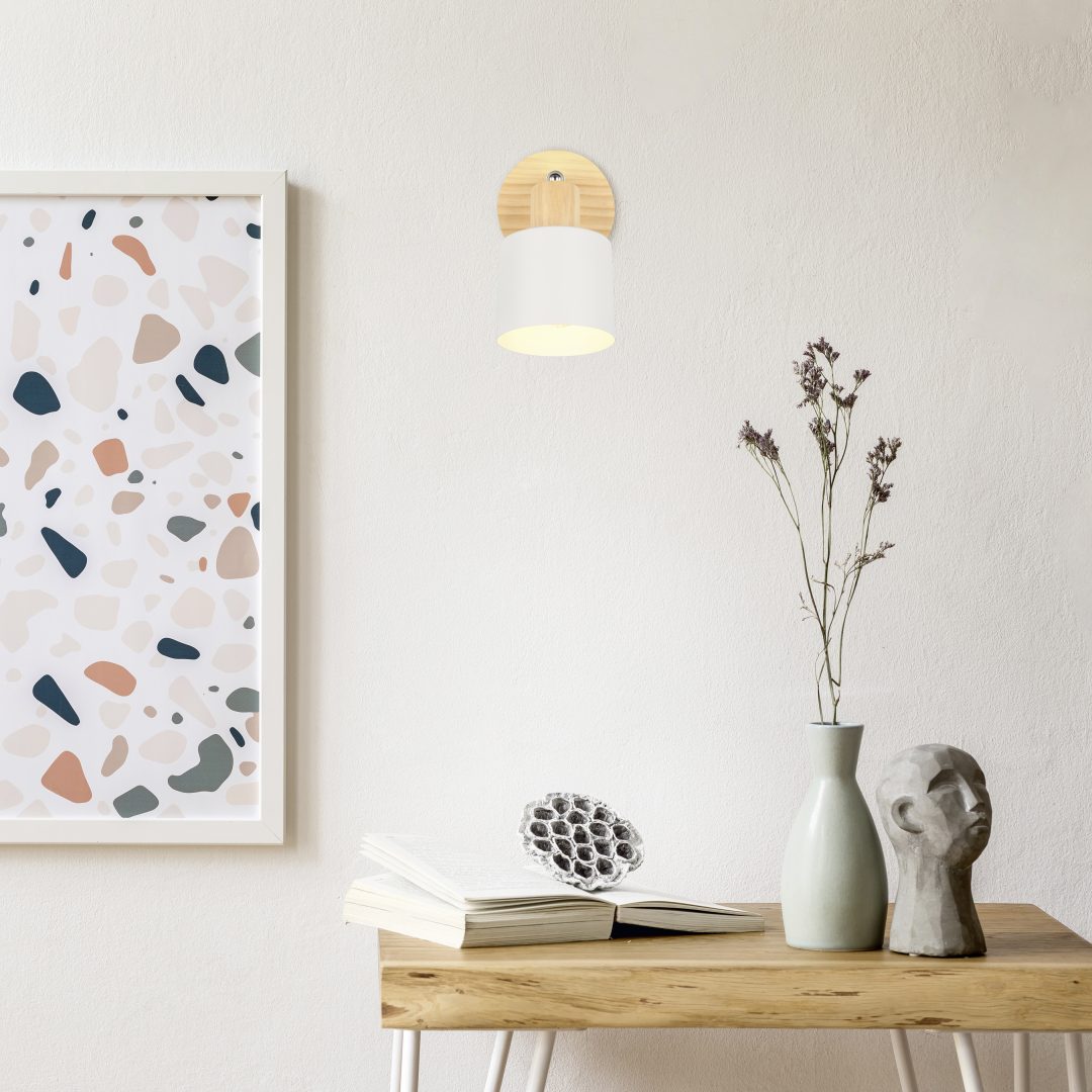 Kohtvalgusti 1 tk E14 soe hall/puit - Image 2