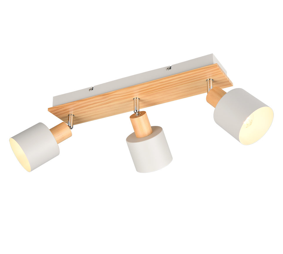 Kohtvalgusti 3 tk E14 soe hall/puit