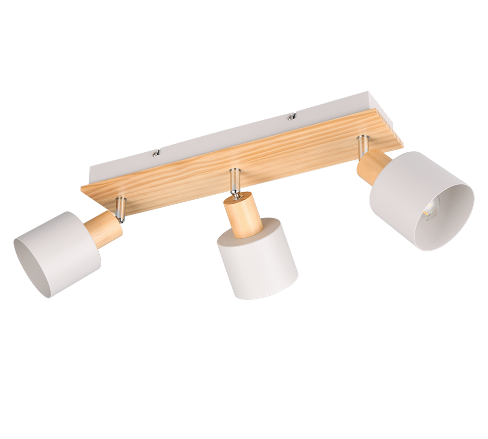 Kohtvalgusti 3 tk E14 soe hall/puit - Image 3