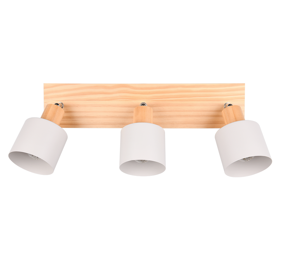 Kohtvalgusti 3 tk E14 soe hall/puit - Image 4