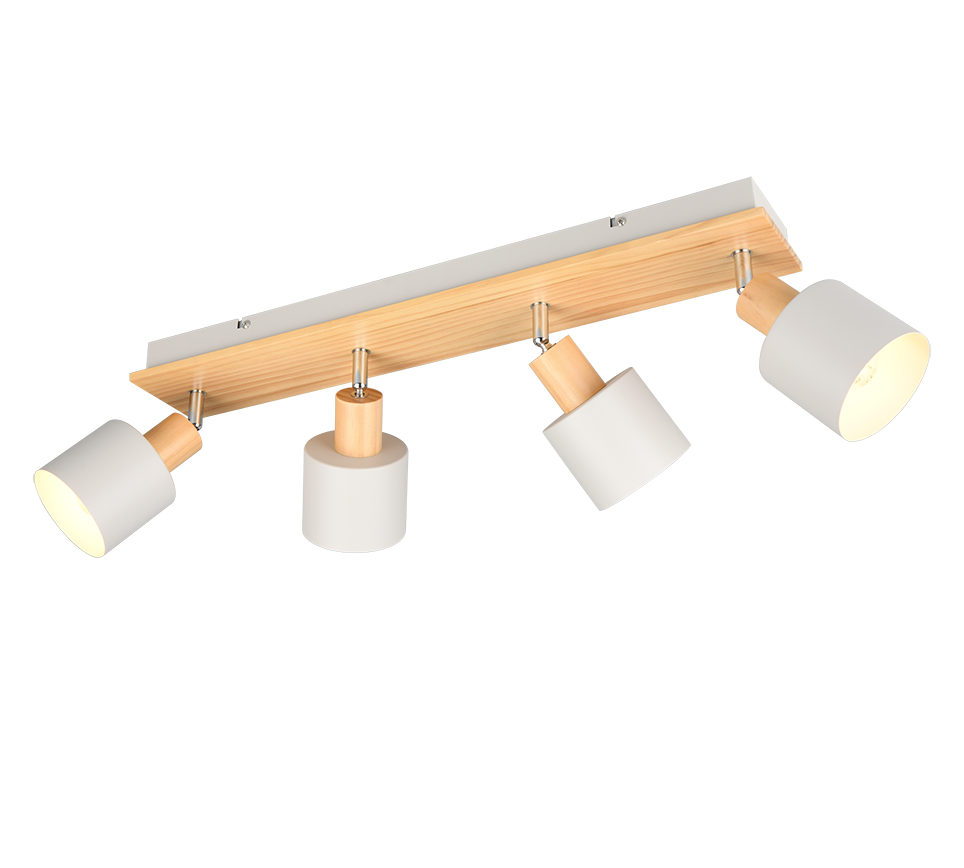 Kohtvalgusti 4 tk E14 soe hall/puit