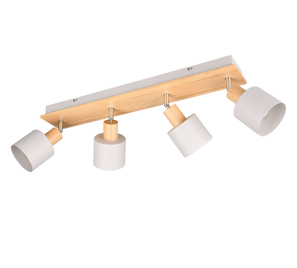 Kohtvalgusti 4 tk E14 soe hall/puit - Image 4