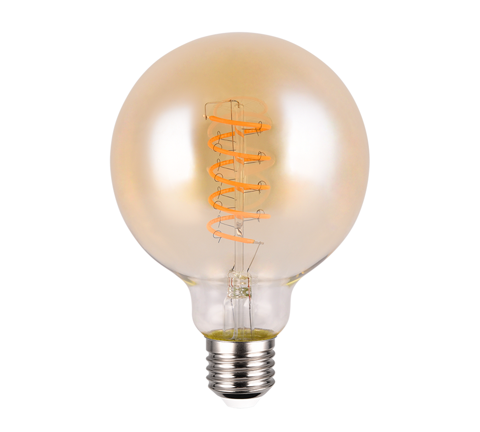 LED pirn E27 filamenti suur globus 7W 400lm 1800K amber