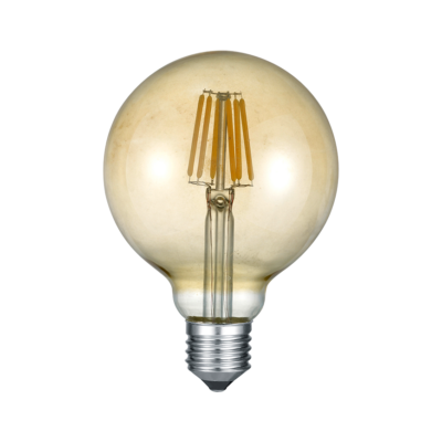 LED pirn E27 filamenti globus 6W 660 lm 2700K pruun